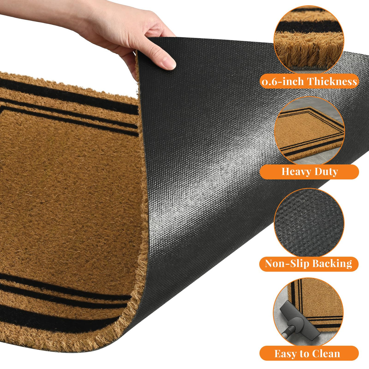 Kelarea front door mat suitable for indoor and outdoor use at entryways.