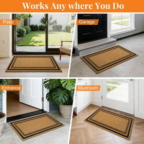 Kelarea front door mat minimalist square frame complements modern entrances.