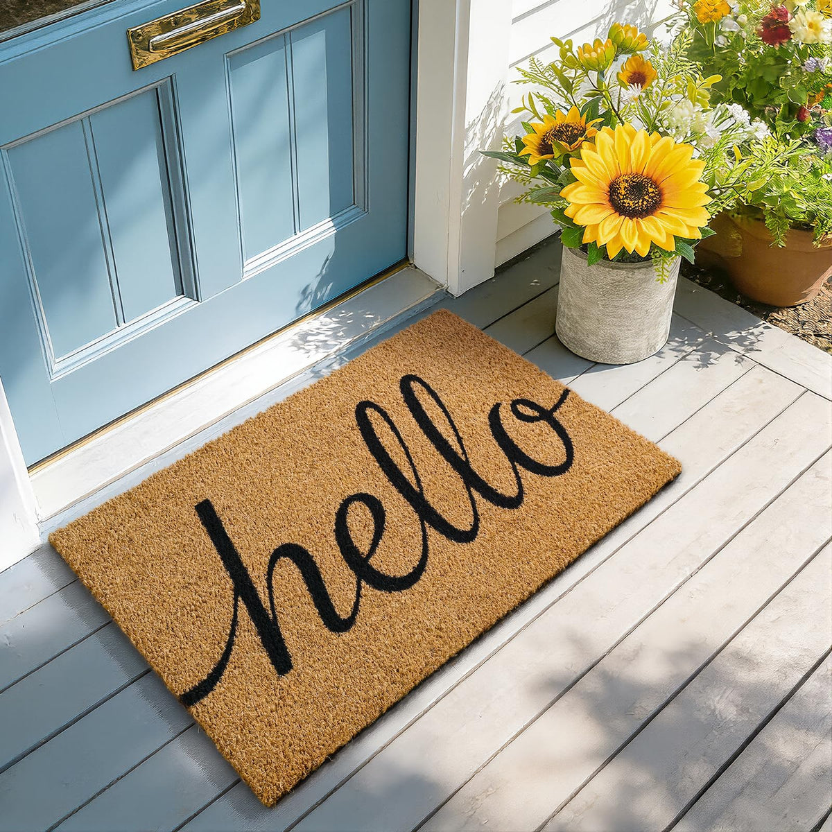 Kelarea porch entrance mat remains in place on busy entryways.