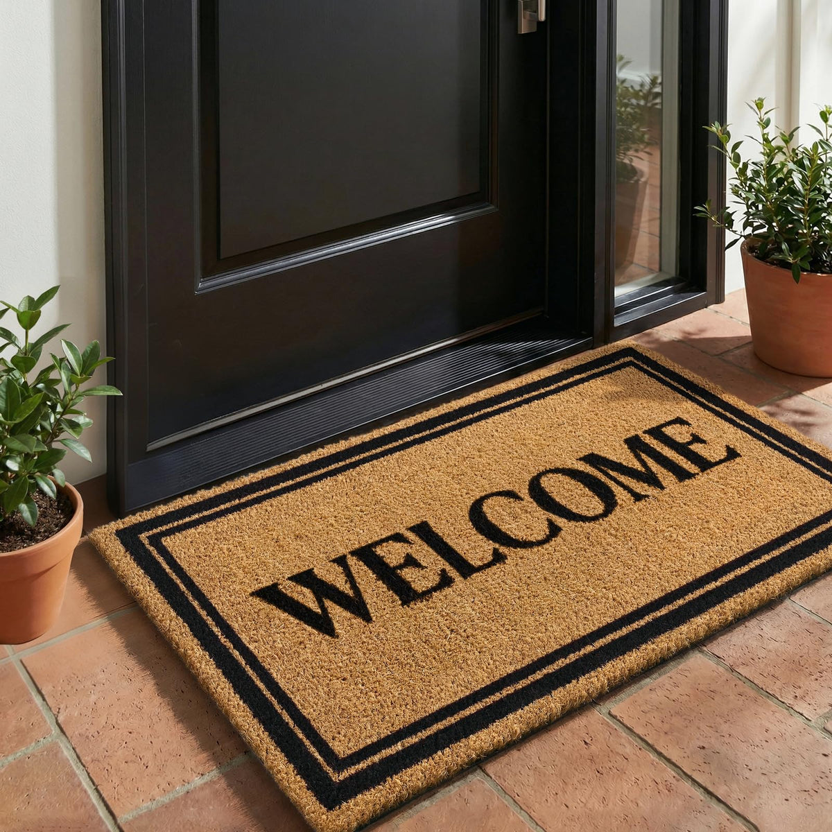 Kelarea welcoming mat enhances curb appeal at home entrances.