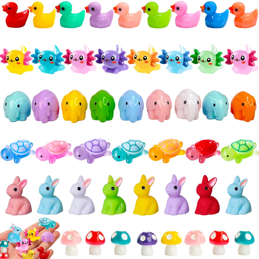 Kelfendeko mini ducks figures for fairy gardens and playful displays.