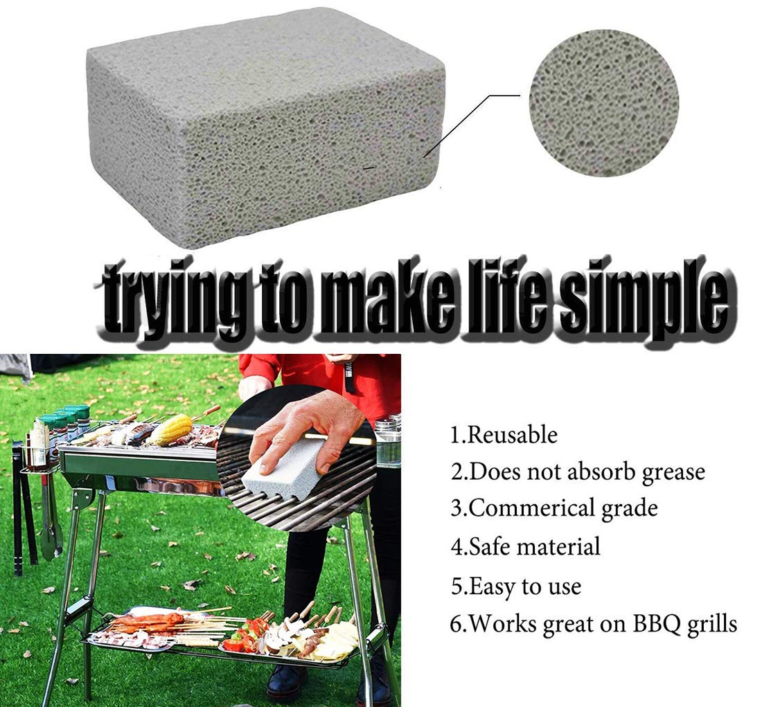 Kelfuoya Elaziy 4-pack grill stones offers non-toxic cleaning for families and pets
