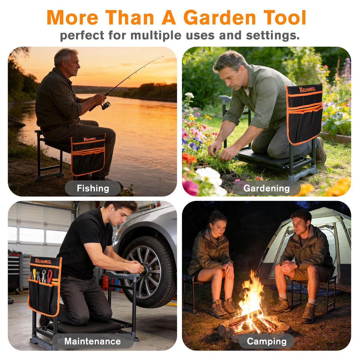 Non-slip feet on KELHOMECL kneeler provide stable footing on surfaces
