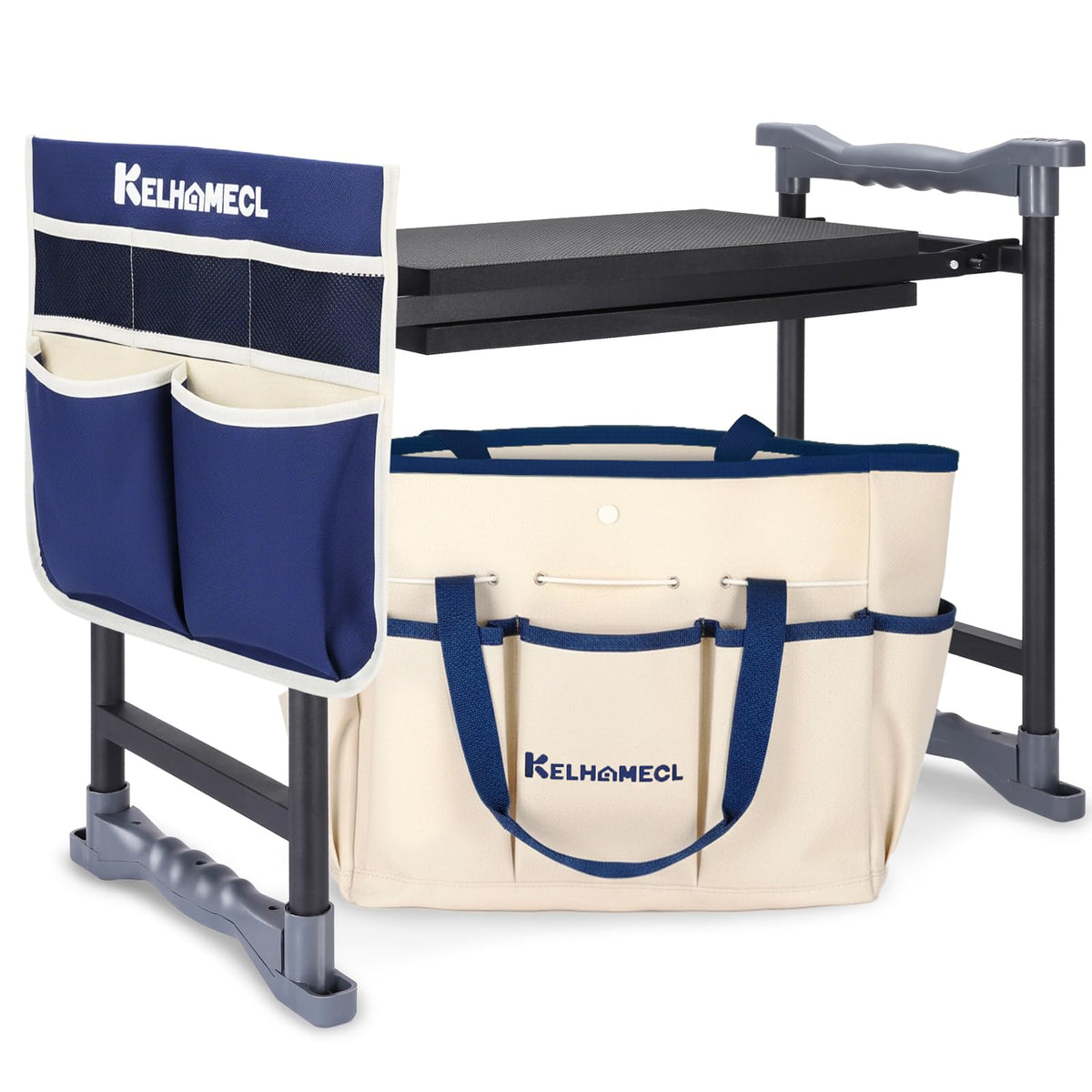 KELHOMECL garden kneeler seat with EVA pad for comfortable kneeling and easy standing.
