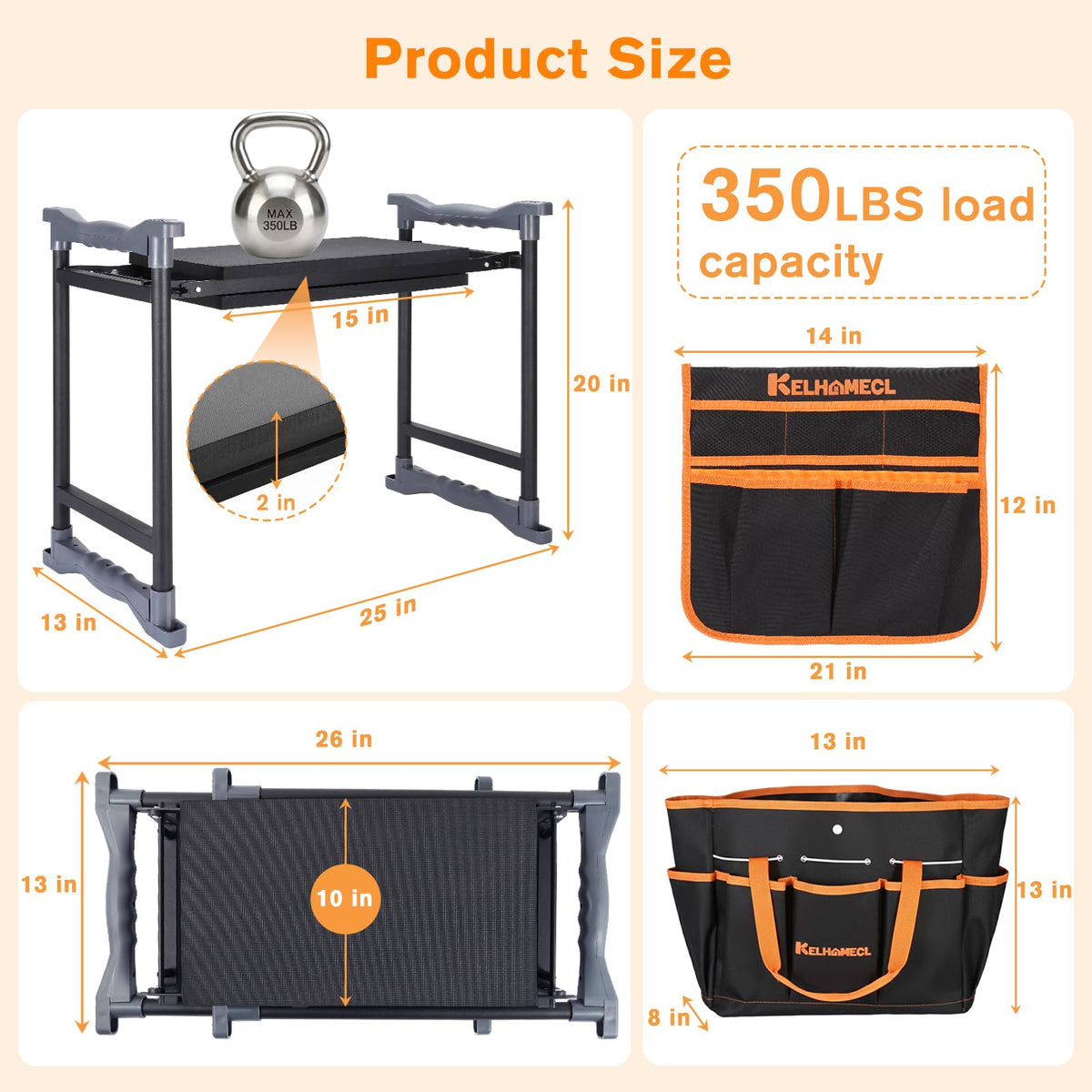 Senior-friendly KELHOMECL kneeler supports safe low-work tasks
