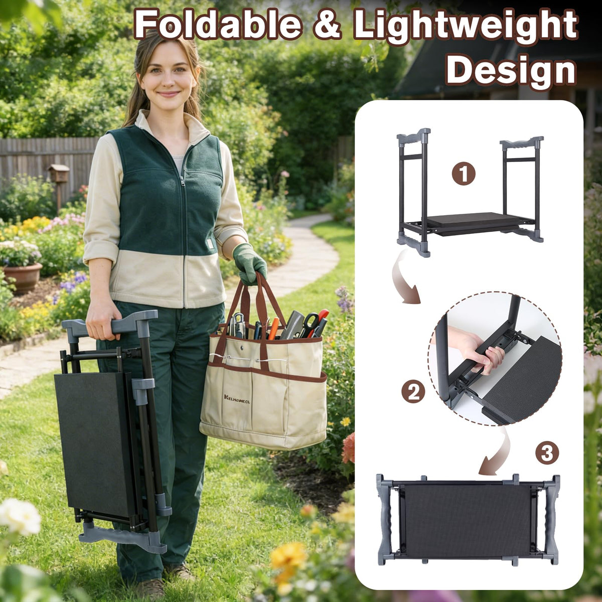 KELHOMECL ergonomic handles assist standing and ease joint strain.