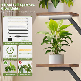 KELHOMECL plant stand grow lights, side view demonstrates space-saving vertical design.