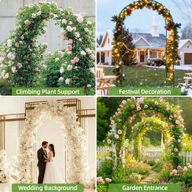 Kelived metal garden arch compact setup, 55x94, easy to assemble.