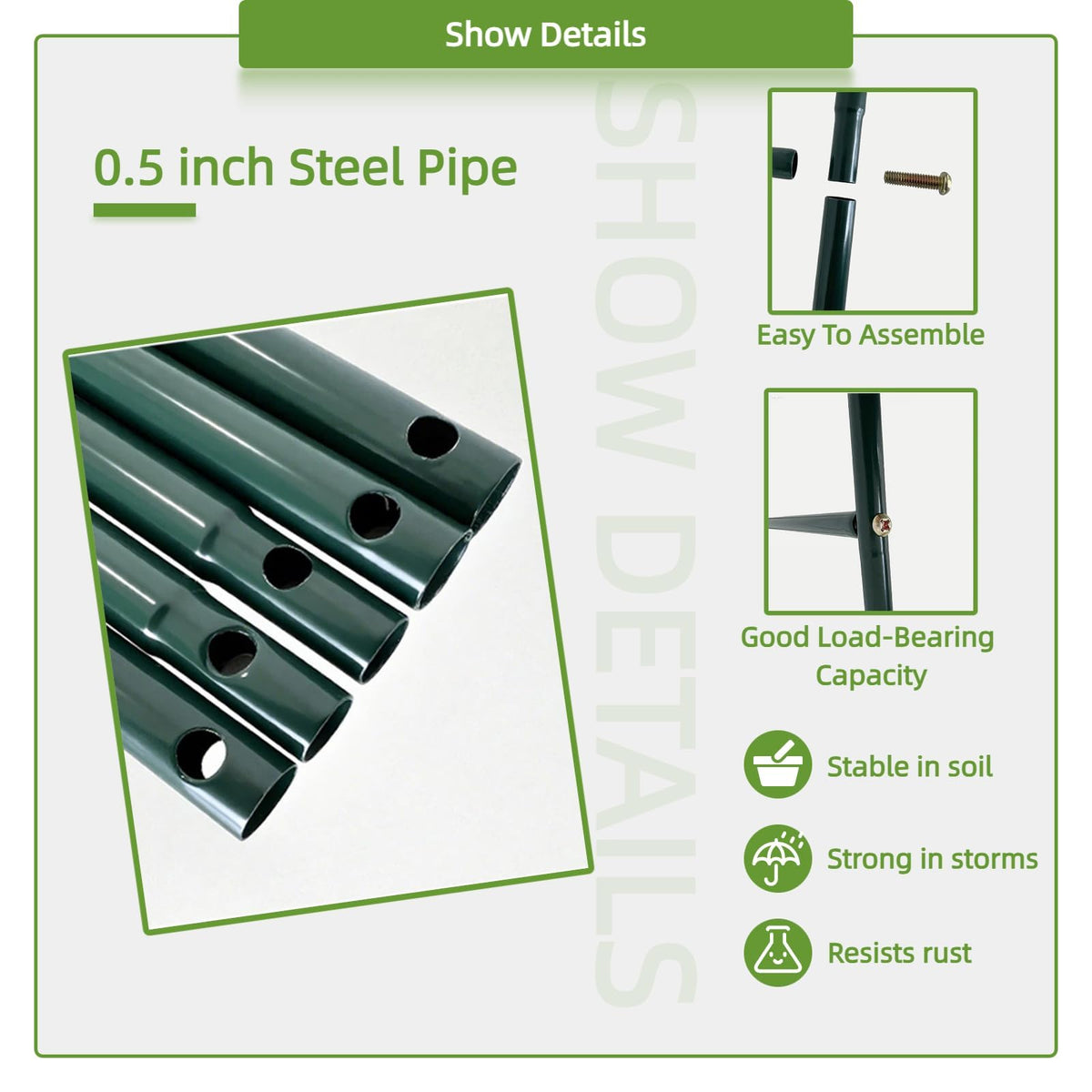 Kelived metal garden arch wide setup, 88x78, great for grand entrances.