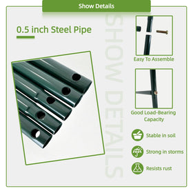 Kelived metal garden arch wide setup, 88x78, great for grand entrances.