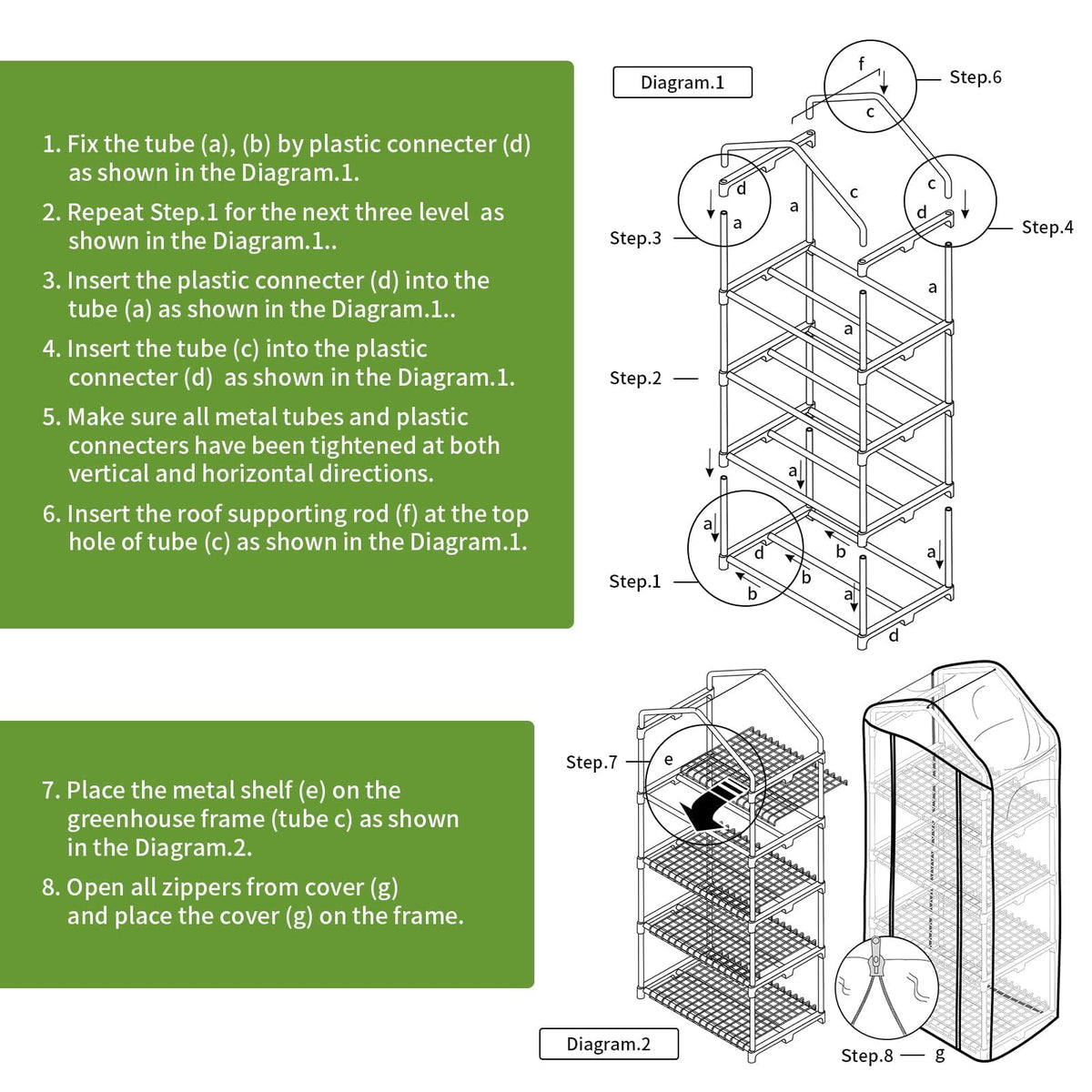 Each shelf of Kelived Mini Greenhouse holds up to 24 lbs for trays and pots