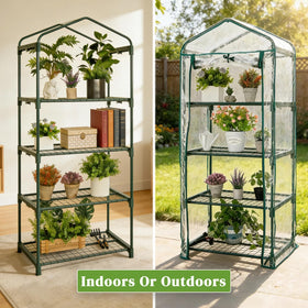 Durable steel frame of Kelived Mini Greenhouse supporting sturdy shelving