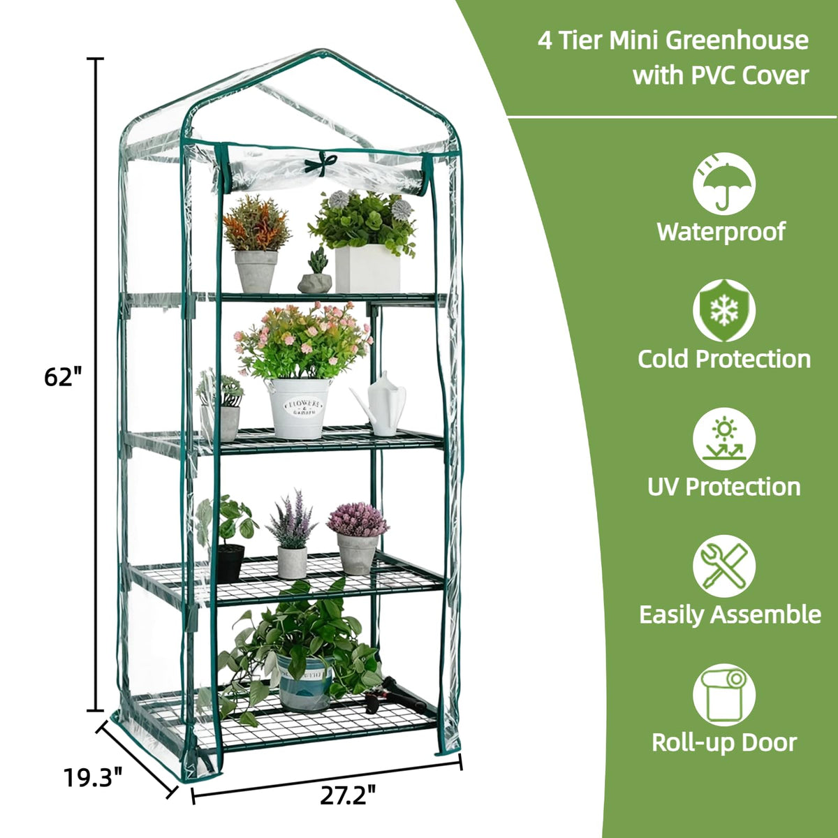 Kelived Mini Greenhouse suitable for indoor and outdoor use on a balcony