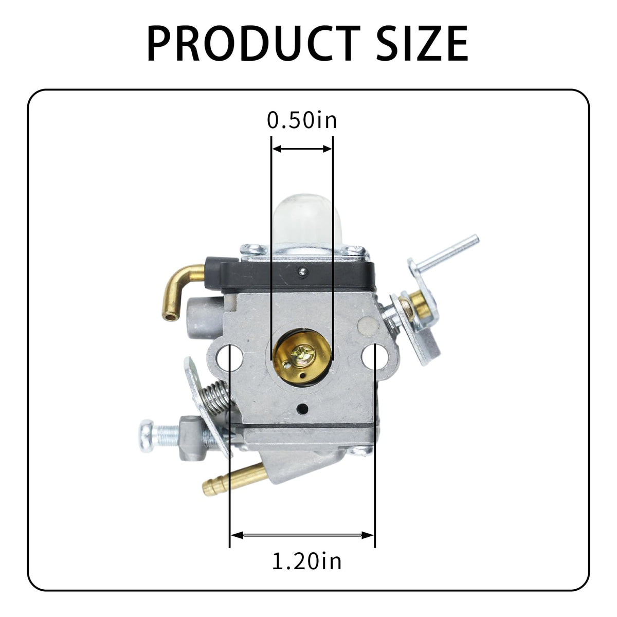 KELKONG carburetor for Husqvarna 129L side-assembly view for easy install.