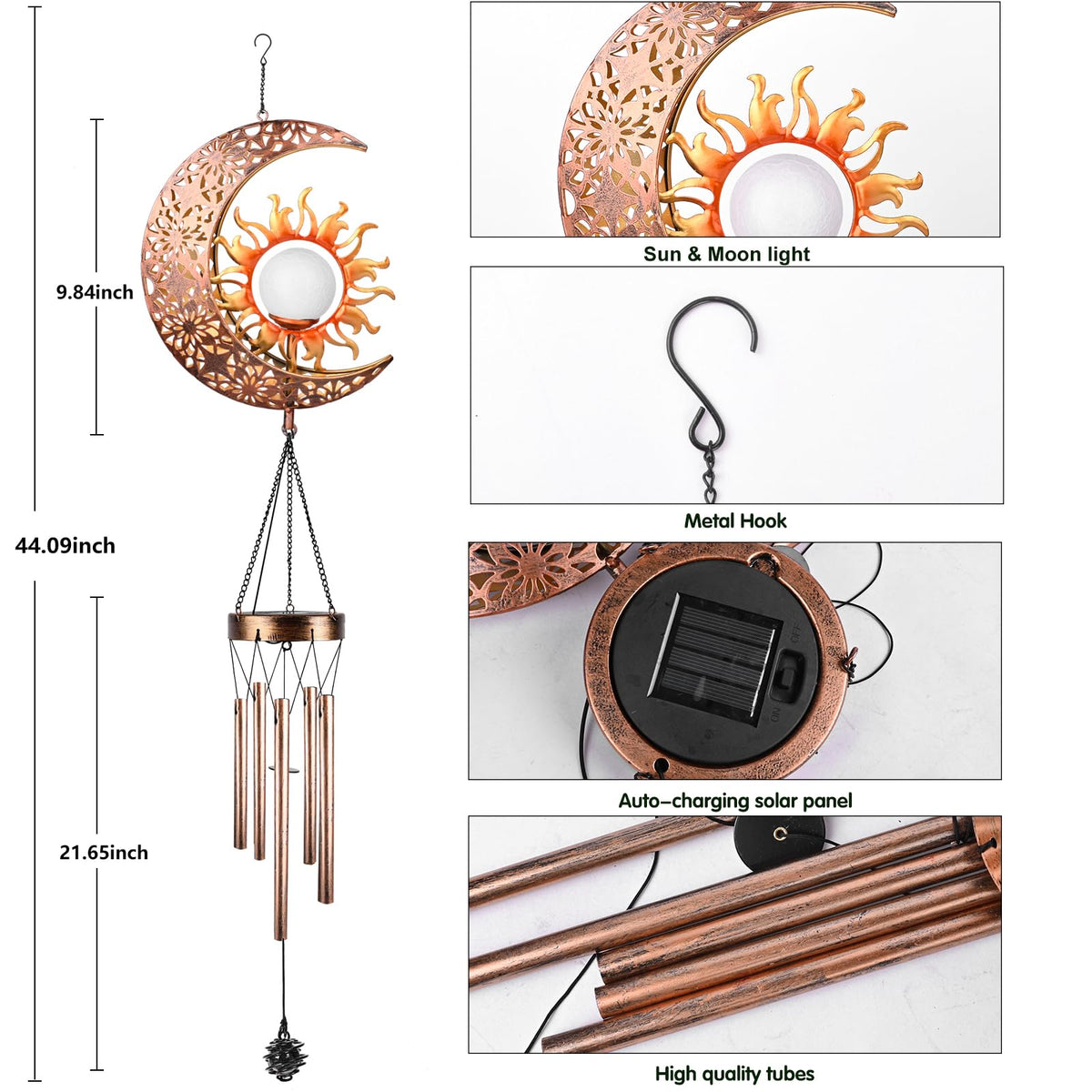 KelvinLux IP44 waterproof wind chime ready for rain or shine in outdoor spaces