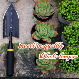 Kemaier trowel enables precise bulb planting with depth guidance