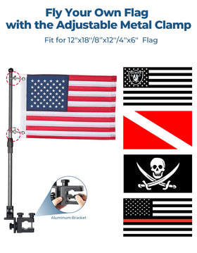 KEMIMOTO heavy-duty flag pole holder keeps flag secure during travel