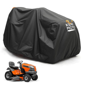 Kemimoto riding mower cover securely fits a mower, protecting from rain and sun.