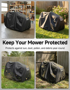 Kemimoto universal-fit cover for decks up to 54 inches with easy checks.