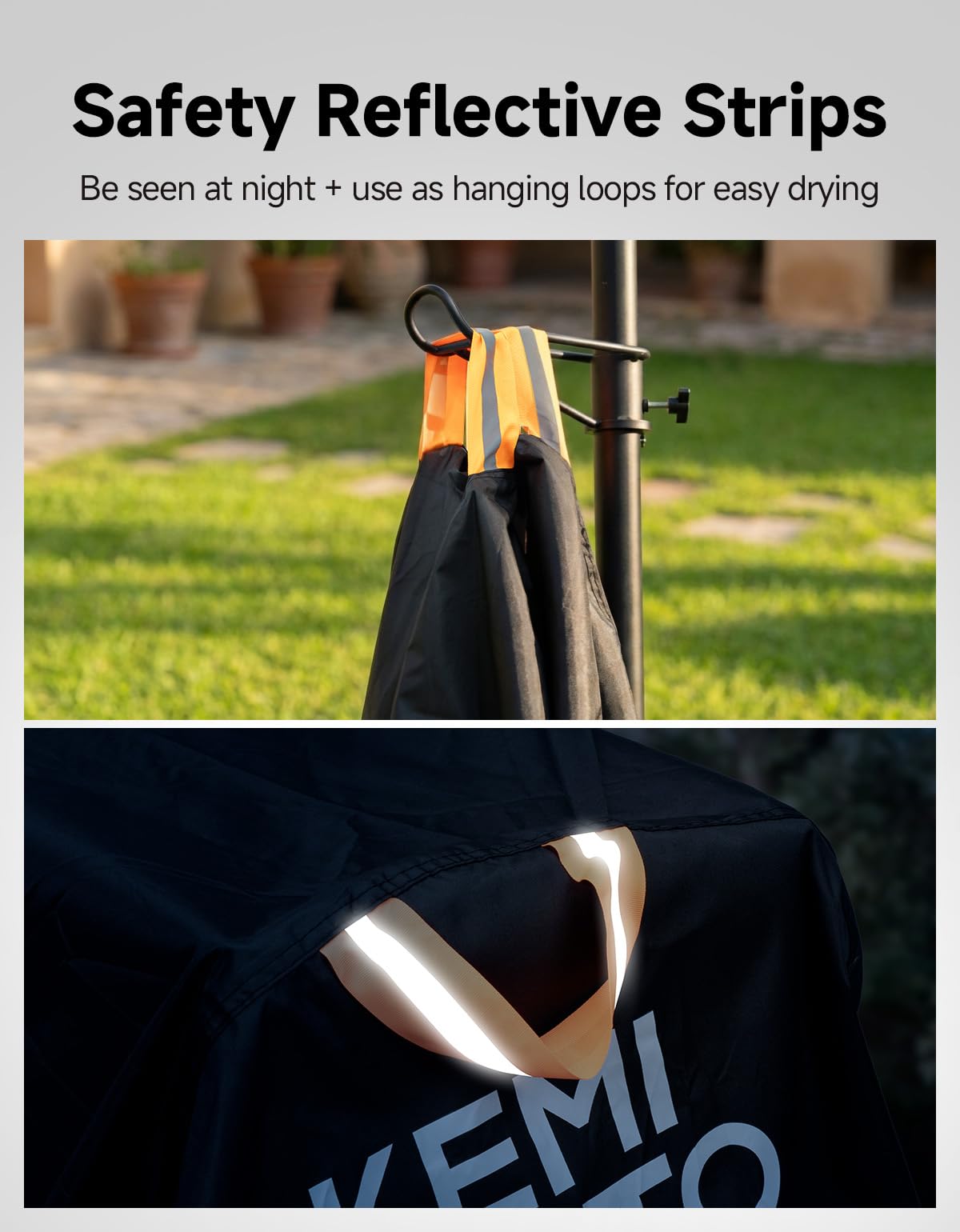 Kemimoto 600D Oxford fabric shields against rain, dust, and pollen.