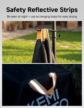 Kemimoto 600D Oxford fabric shields against rain, dust, and pollen.