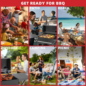 Kendane Charcoal Grill outdoor smoker capability for slow-cooked flavors.