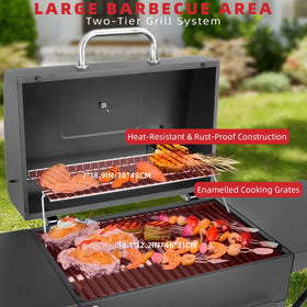 Kendane Charcoal Grill warming rack to keep sides warm during gatherings.