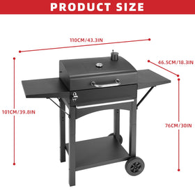 Kendane Charcoal Grill large wheels for easy movement and repositioning.