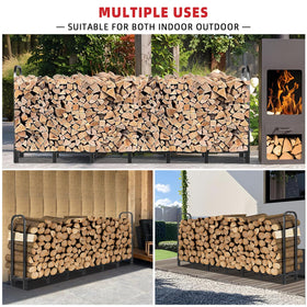 Kendane firewood rack rubber pads provide floor protection during outdoor use