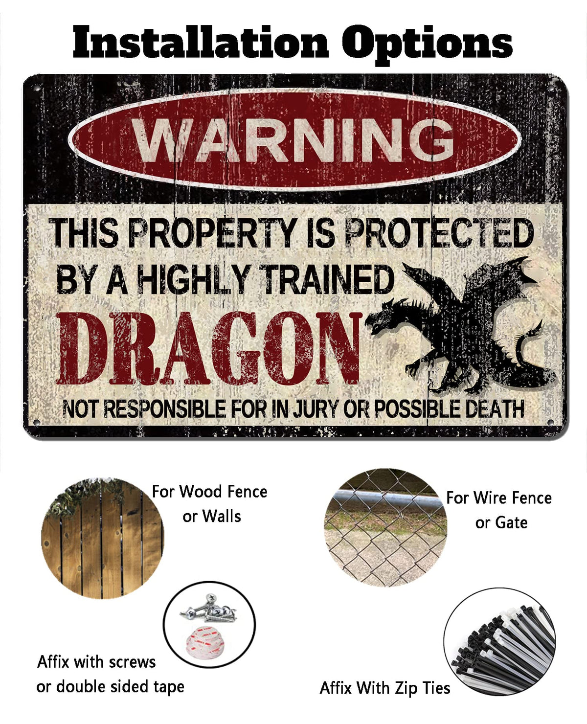kengtou dragon sign installation with four corner holes enables easy mounting