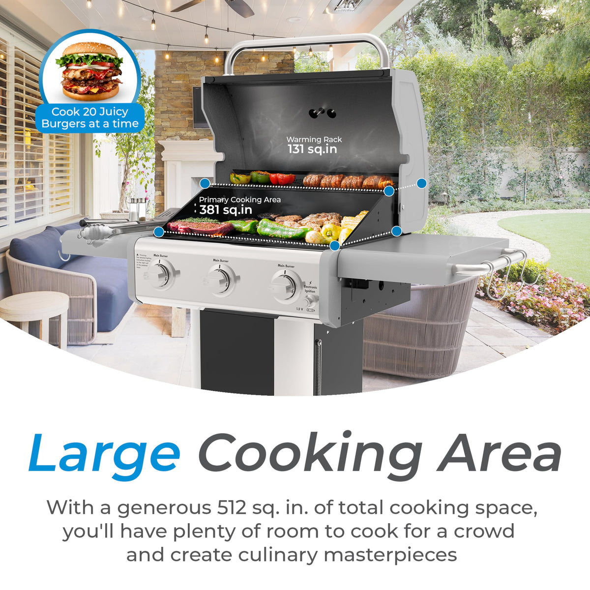 Kenmore grill folding side tables show space-saving versatility