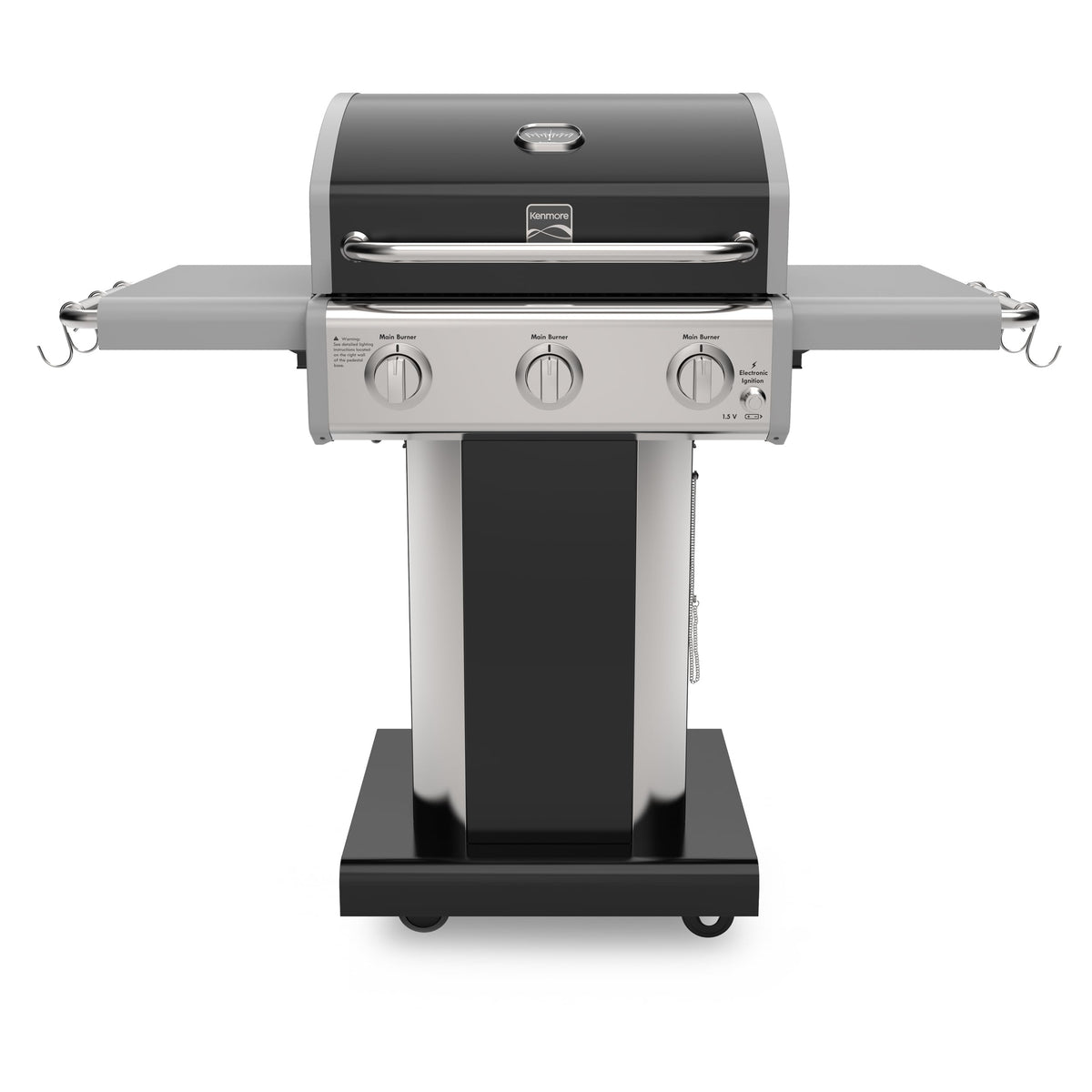 Kenmore 3-Burner grill front view for compact patio grilling