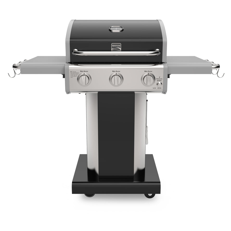 Kenmore 3-Burner grill front view for compact patio grilling