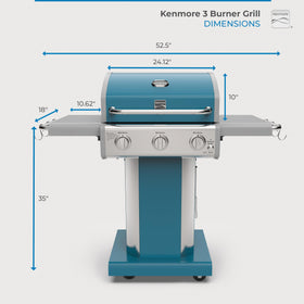 Kenmore folding side tables provide extra prep space while grilling.