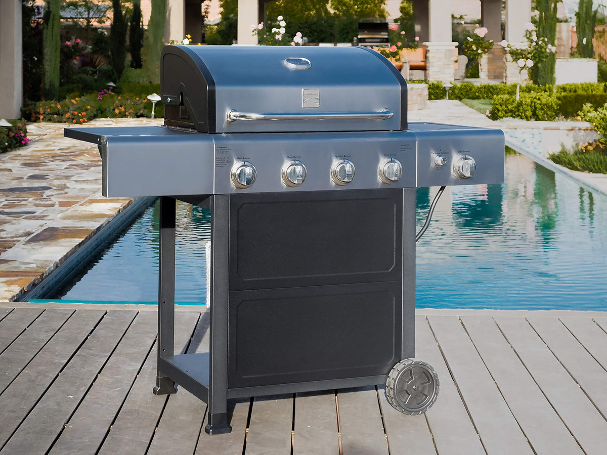 Kenmore stainless-steel black finish adds durable outdoor appeal