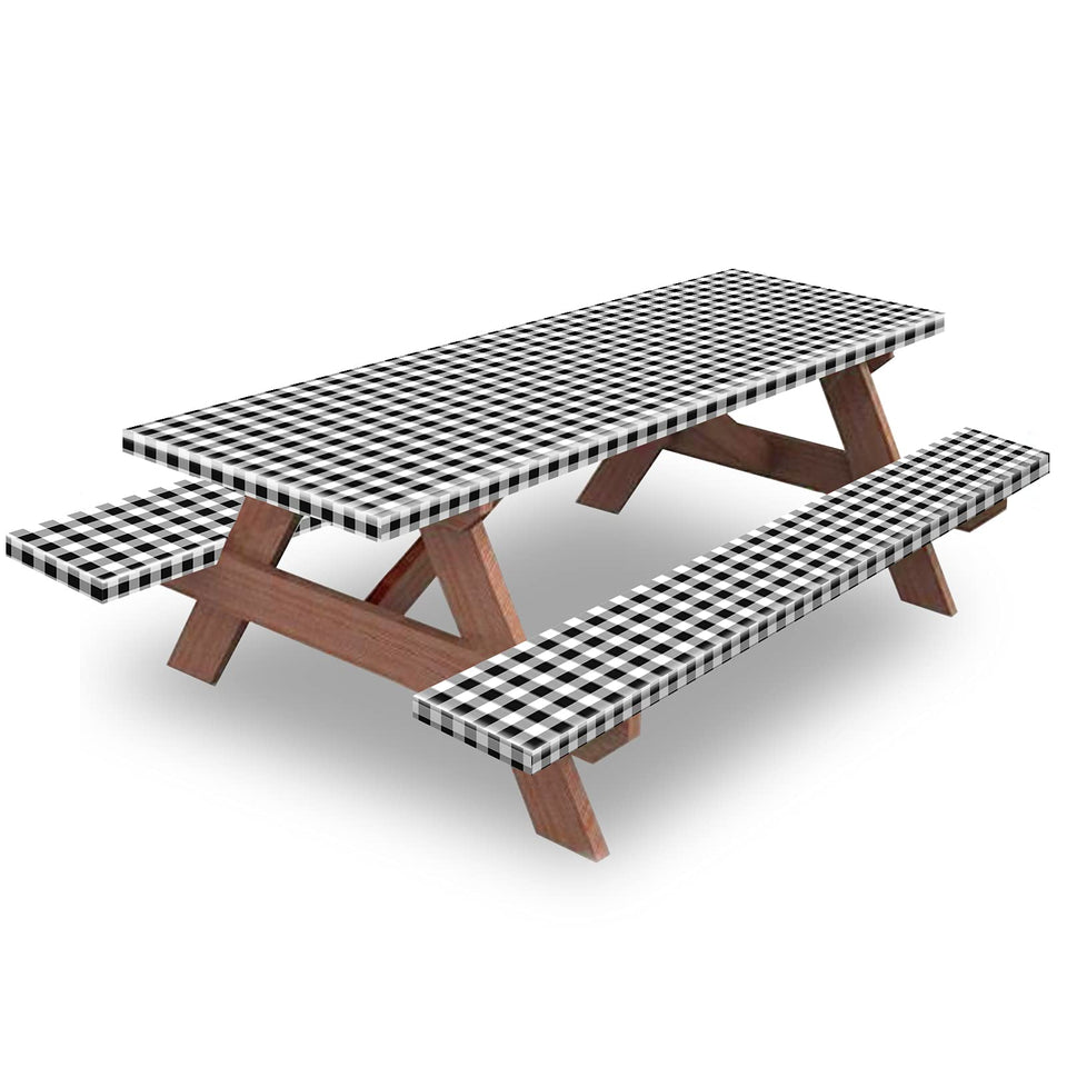KENOBEE 7ft picnic table cover with elastic fit protects outdoor table surfaces