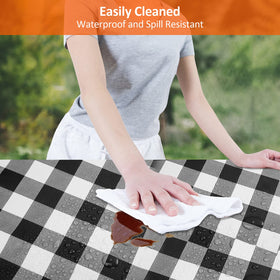 KENOBEE checkered vinyl tablecloth adds stylish protection against spills