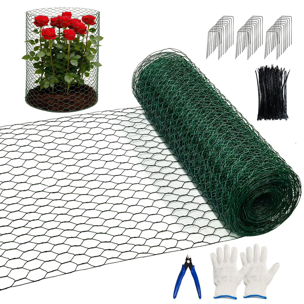 KEOHOLI 16in-50ft mesh roll protecting garden beds from animals