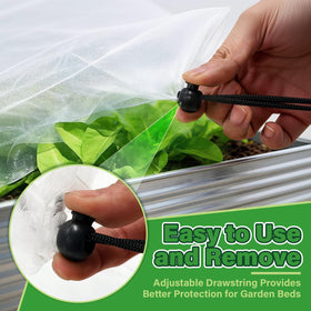 KEOHOLI garden netting with adjustable drawstrings remains secure during wind