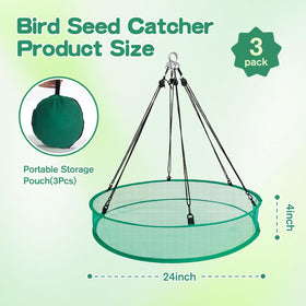 KEOHOLI seed catcher tray under feeder catches fallen seeds, reducing lawn waste