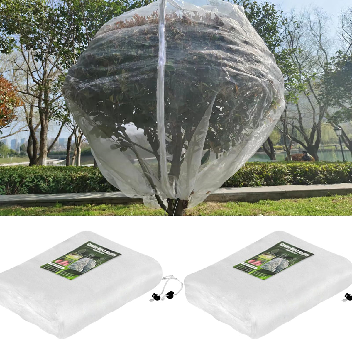 KEOHOLI fruit tree netting cover with zipper protects against insects.
