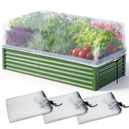 KEOHOLI garden netting on raised bed protects crops from pests while sunlight passes through