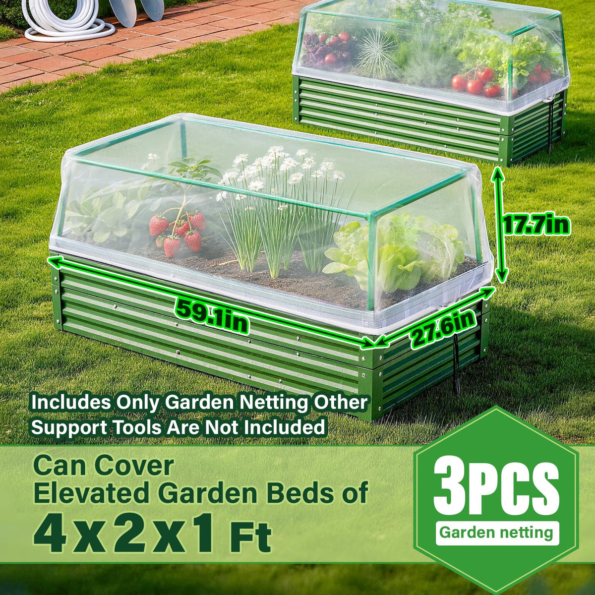 KEOHOLI rectangular plant cover provides stable protection with easy slip-on design