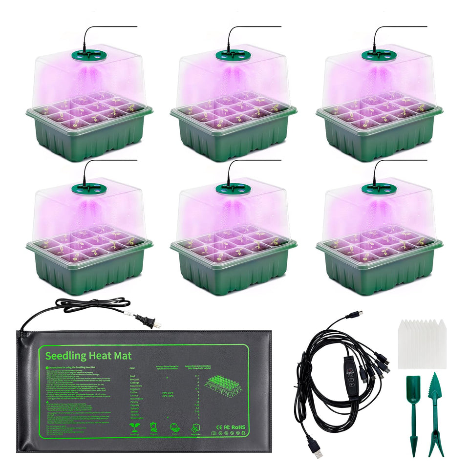 KEOHOLI seed starter kit with grow light panel for precise indoor seedling care
