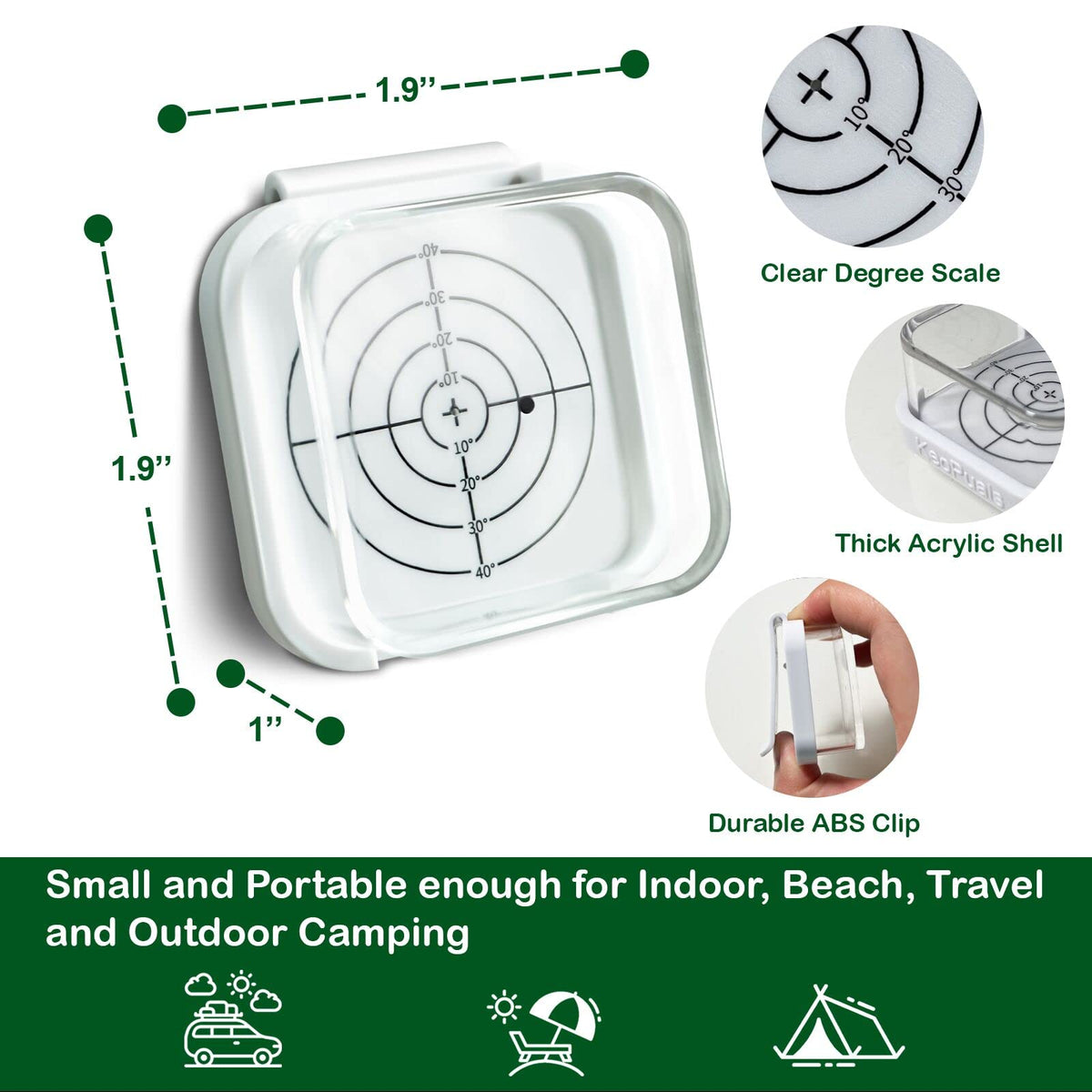 KeoPuals Solar Angle Guide shadow-centre alignment helps accurate tilt adjustments.