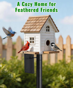 Keplrend anti-tip base with five prongs keeps feeders secure in windy conditions.