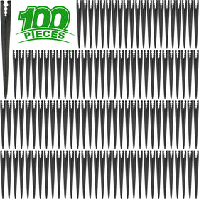 Kepmix 100-stake bundle securing drip lines for efficient garden irrigation.
