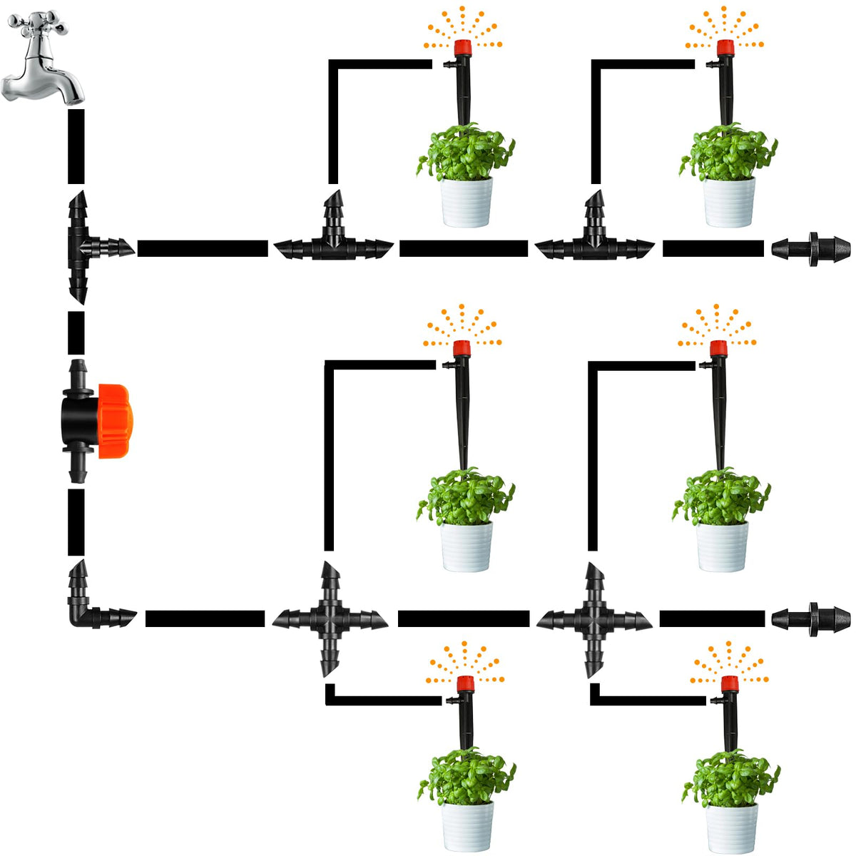 Kepmix 30-pack valve set for garden and lawn irrigation control