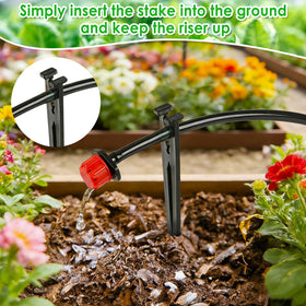 Kepmix quarter-inch tubing stake showing sturdy plastic construction for outdoor use.