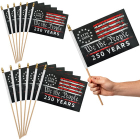 KERDA 12-pack flag on a stick for easy handheld patriotism at events